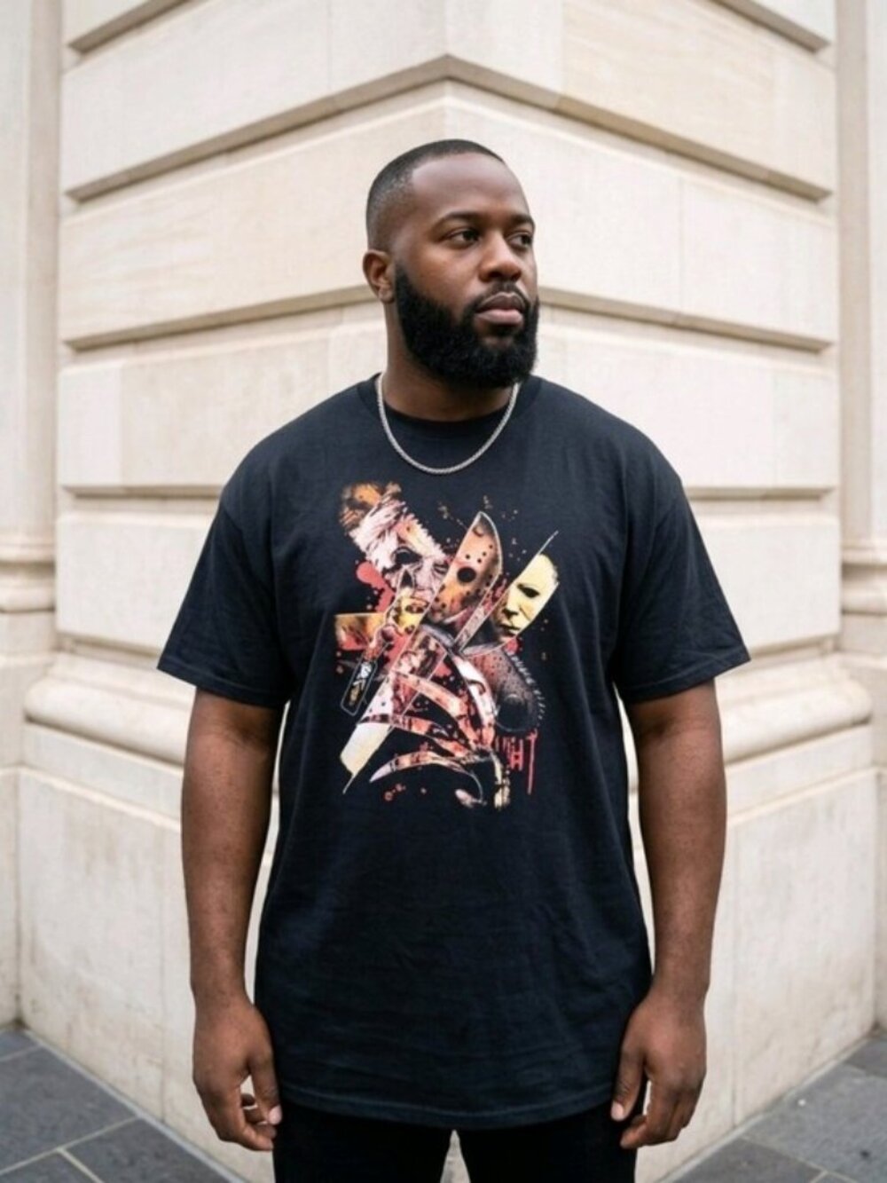 Fruit of the Loom Horror Icons Slasher Legends Vintage Style Graphic Tee Top 5XL